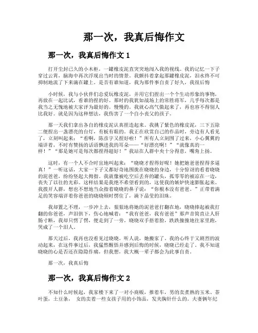 那一次我真后悔作文