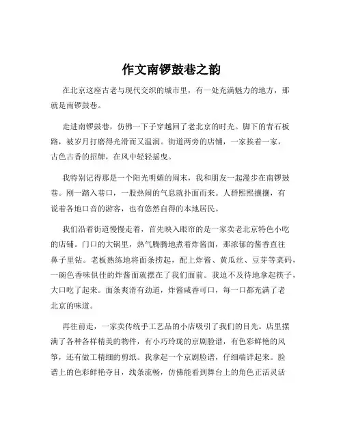 作文南锣鼓巷之韵