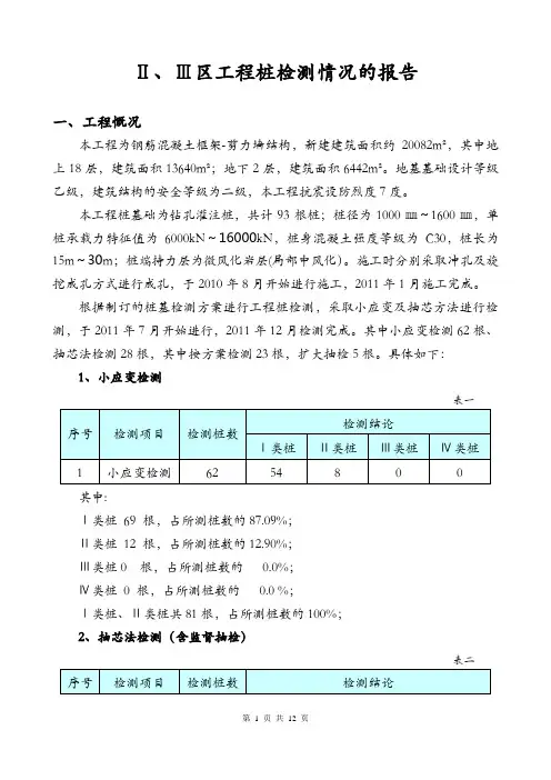 桩基检测情况报告(一)