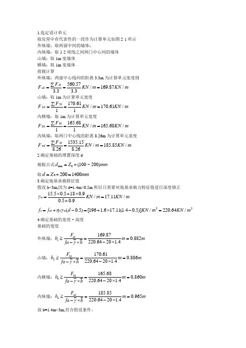 墙下条形基础设计