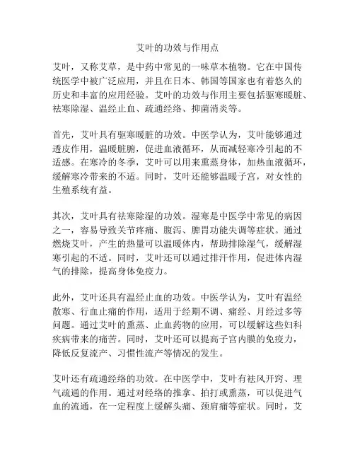 艾叶的功效与作用点
