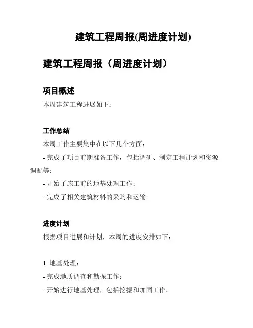 建筑工程周报(周进度计划)