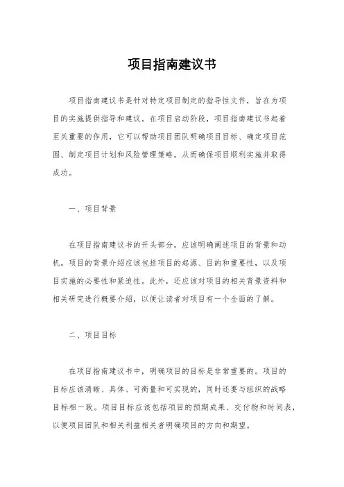 项目指南建议书