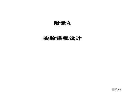 《计算机辅助审计原理及应用(第三版)》PPT附录A 实验课程设计