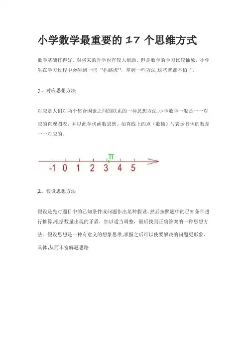 小学数学最重要的17个思维方式