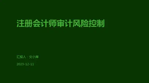 注册会计师审计风险控制
