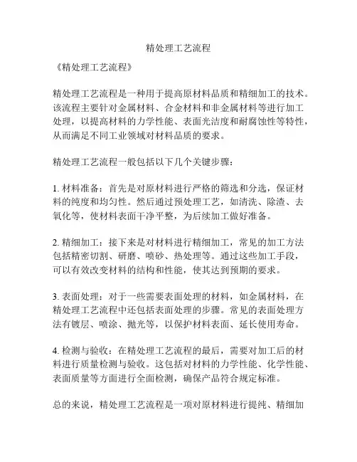 精处理工艺流程