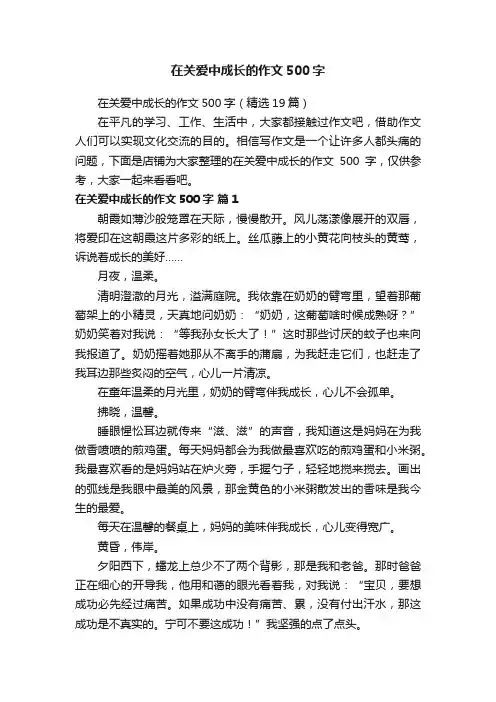 在关爱中成长的作文500字