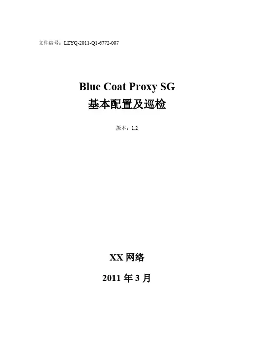 BlueCoat ProxySG 基本配置及巡检手册