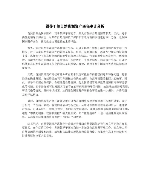 领导干部自然资源资产离任审计分析