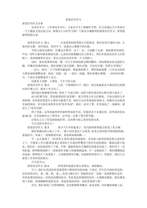 游览经历作文