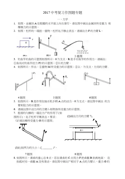 2018中考复习力学作图题专题.docx