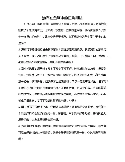 沸石在鱼缸中的正确用法