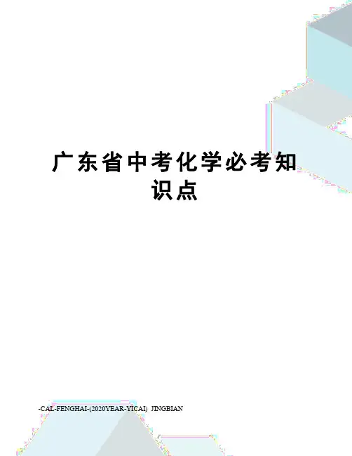 广东省中考化学必考知识点