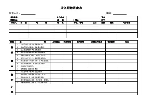 客户进展记录表
