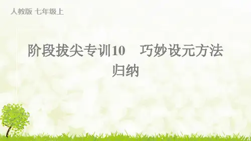 七年级数学阶段拔尖专训10 巧妙设元方法归纳