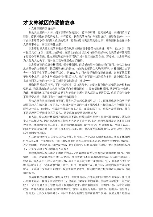 [精品]才女林微因的爱情故事