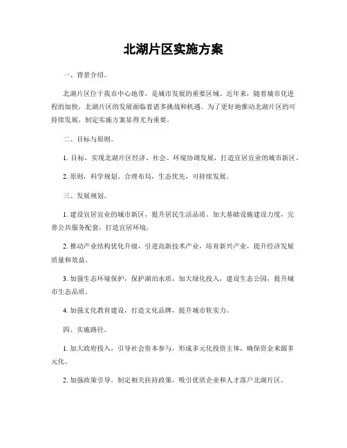 北湖片区实施方案