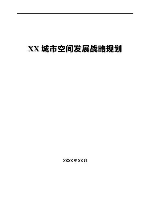 XX城市空间发展战略规划