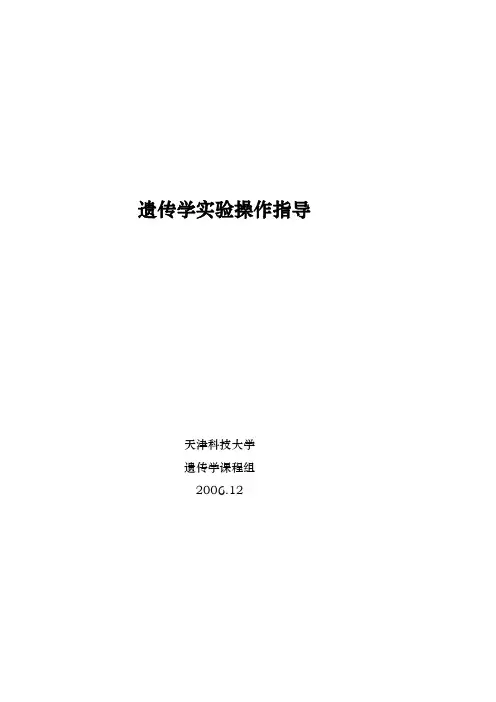 遗传学实验操作指导