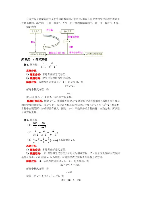 分式方程知识点