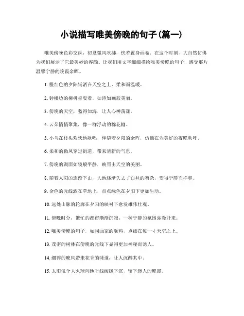 小说描写唯美傍晚的句子(精选两篇)