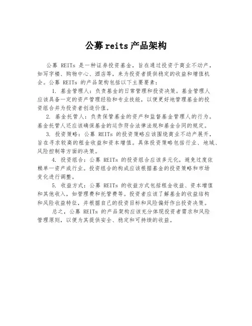 公募reits产品架构