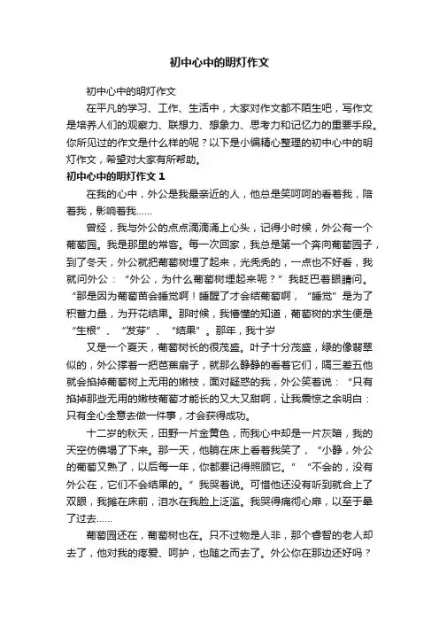 初中心中的明灯作文