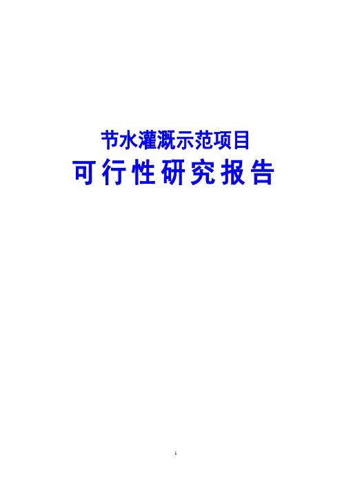 节水灌溉示范项目可行性研究报告