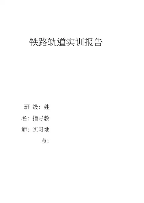 轨道实训报告