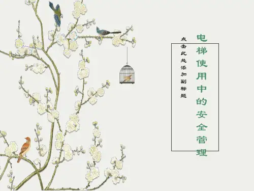 电梯使用单位安全培训资料