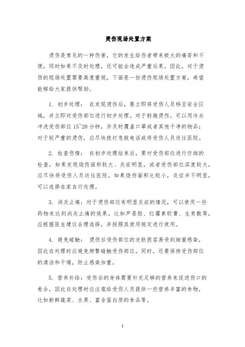 烫伤现场处置方案