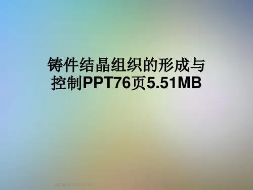 铸件结晶组织的形成与控制PPT76页5.51MB