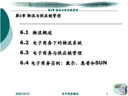 电子商务教案第6章物流与供应链管理精品PPT课件