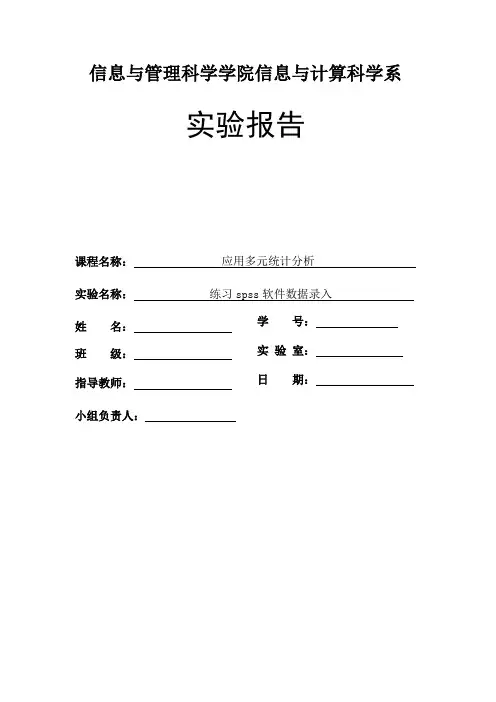 spss报告模板
