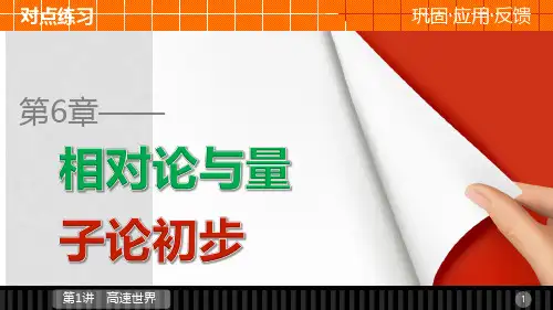 高中物理 第6章 相对论与量子论初步 第1讲 高速世界课