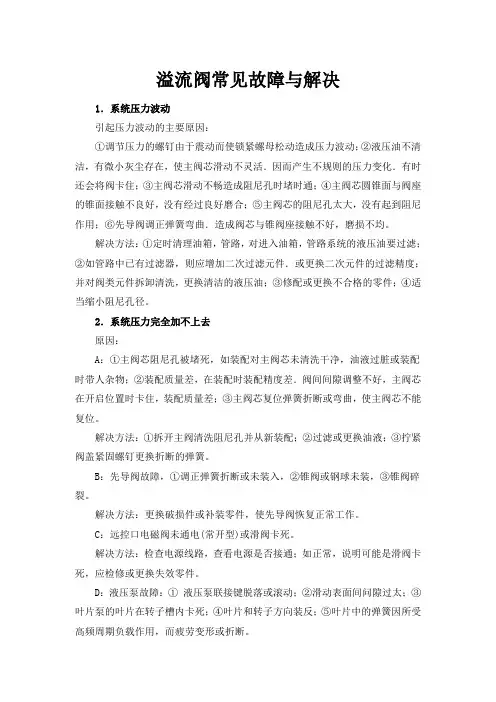 液压阀常见故障维修技巧