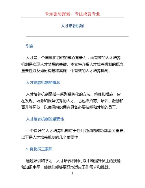 人才培养机制
