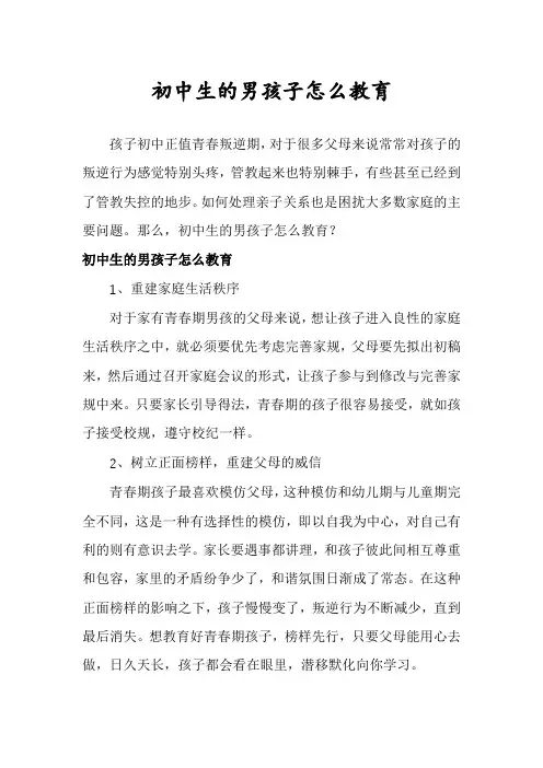 初中生的男孩子怎么教育
