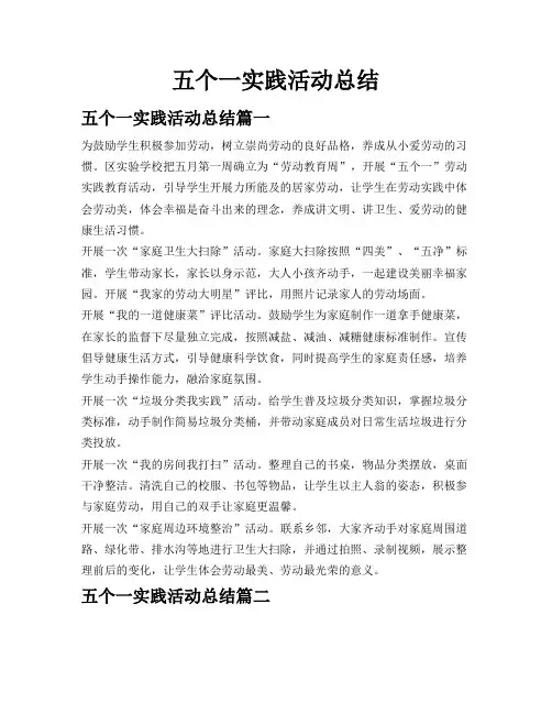 五个一实践活动总结
