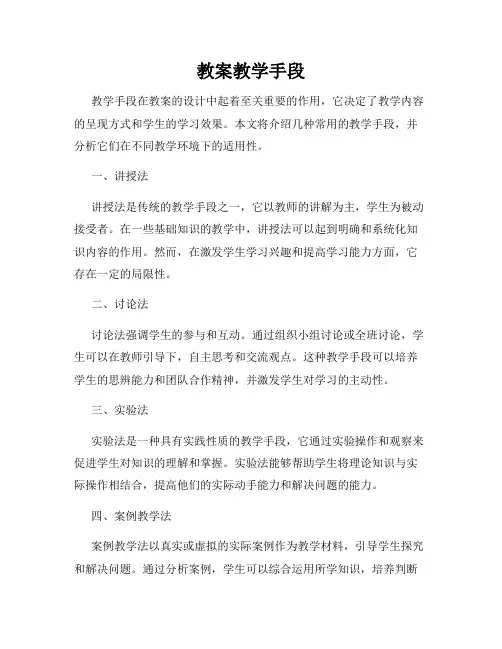 教案教学手段