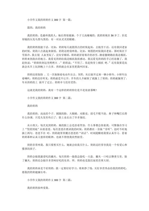 小学作文我的奶奶作文300字(10篇)