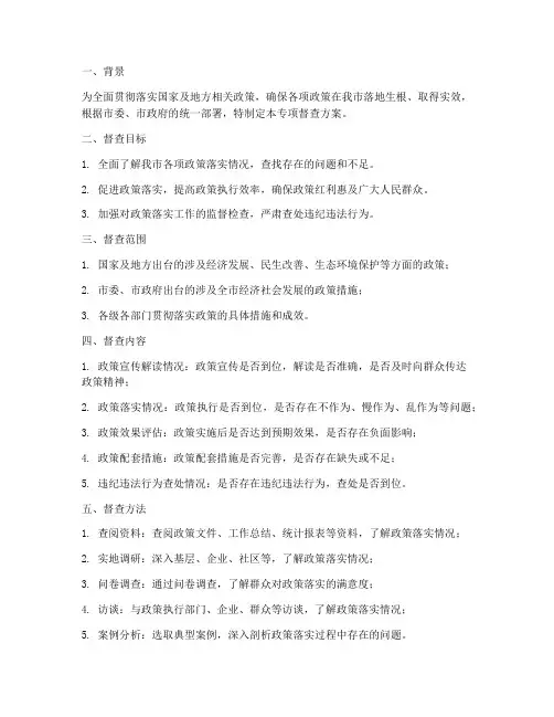 政策落实专项督查方案