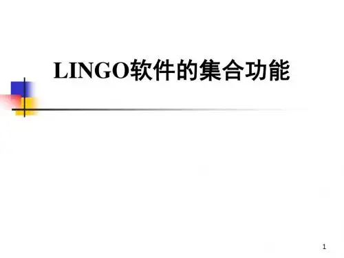 LINGO软件的集合功能