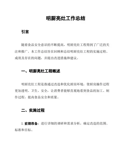 明厨亮灶工作总结