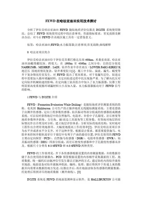 FEWD在哈法亚油田实用技术探讨