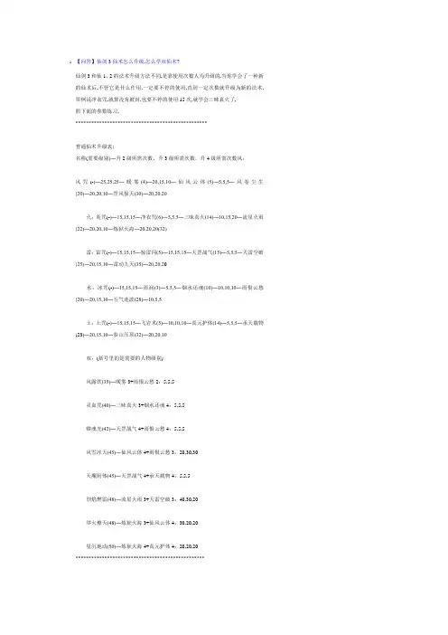 仙剑三仙术一览表(含合击技能)