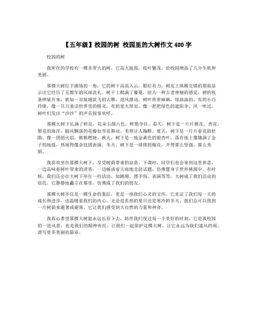 【五年级】校园的树 校园里的大树作文400字