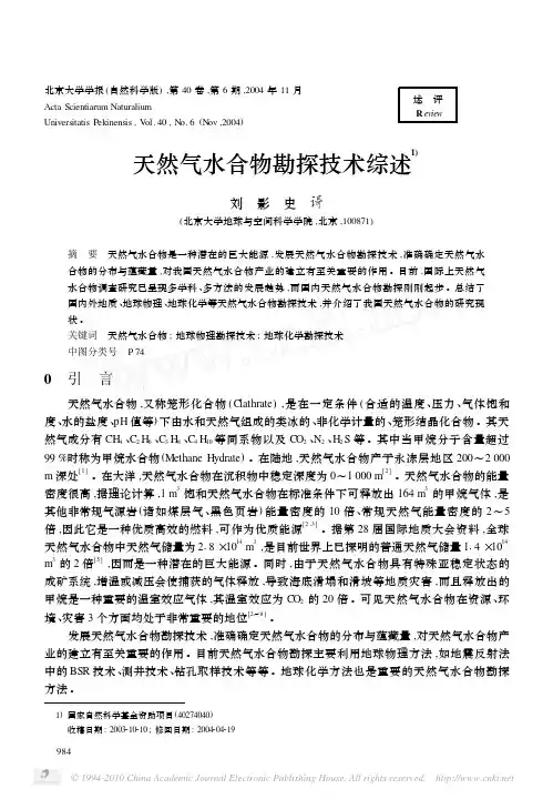 天然气水合物勘探技术综述