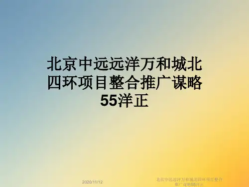 北京中远远洋万和城北四环项目整合推广谋略55洋正